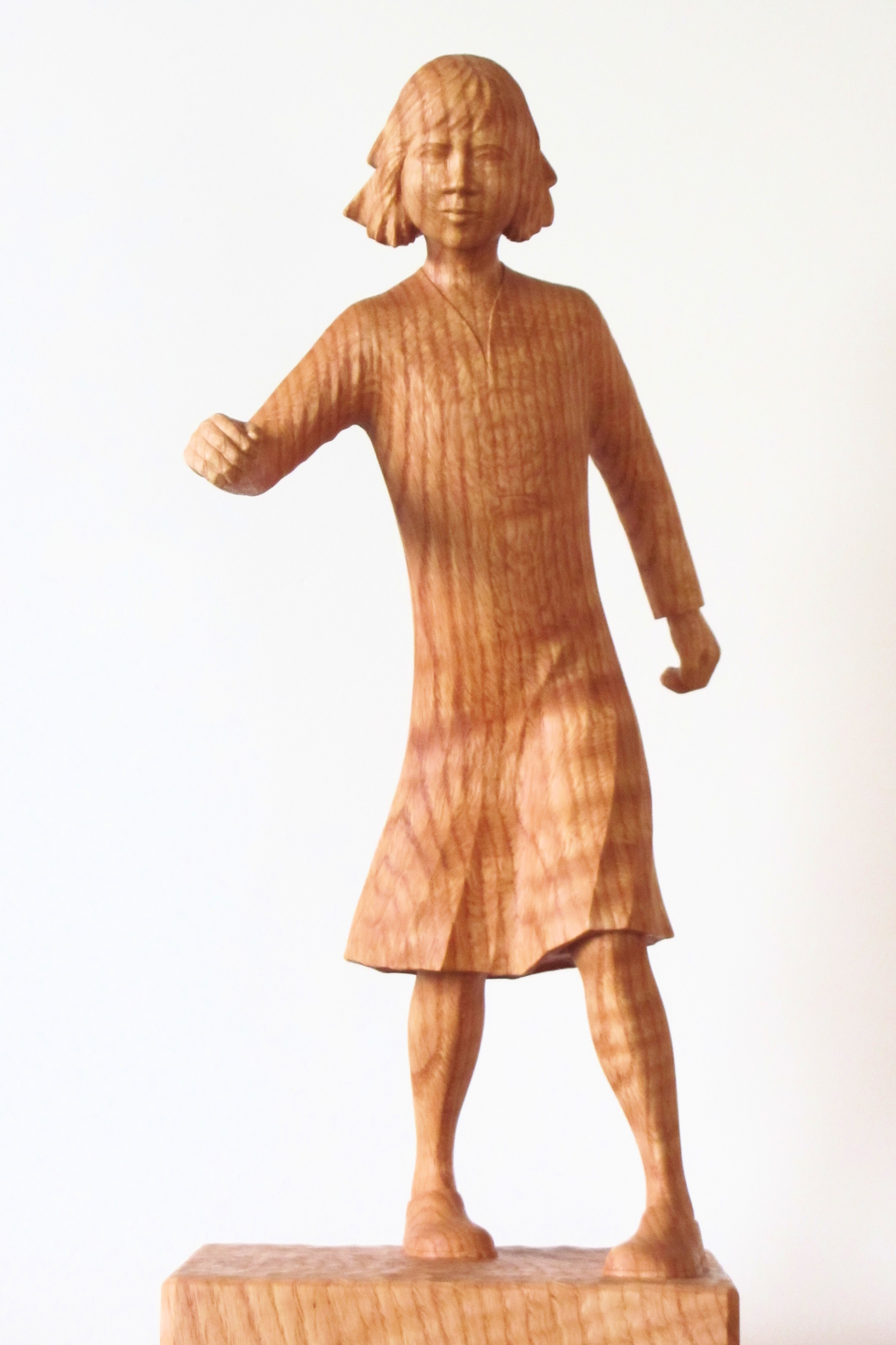 Kinderspel - beeld hout eik